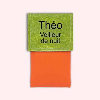 Two-tone green glitter flap pouch