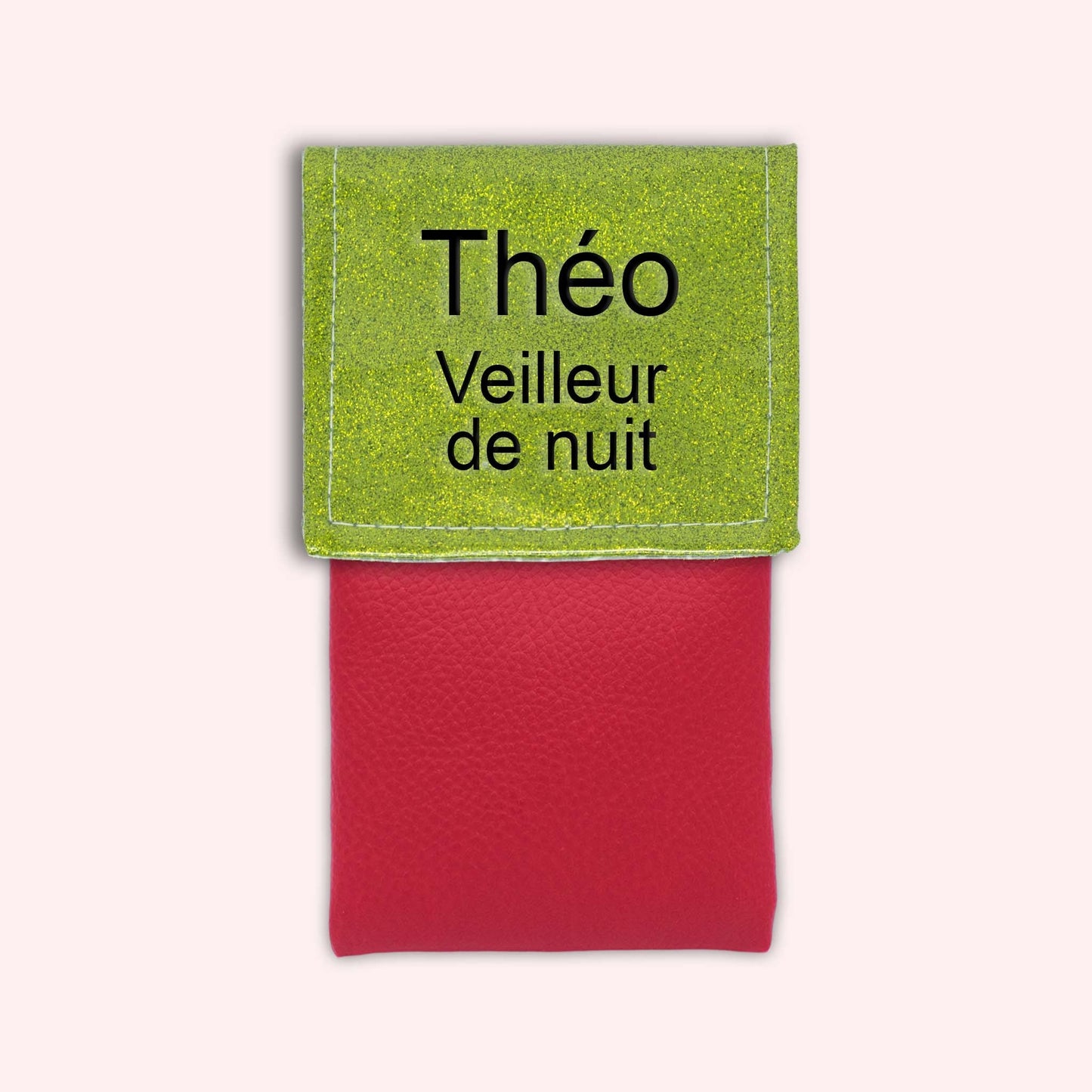 Two-tone green glitter flap pouch