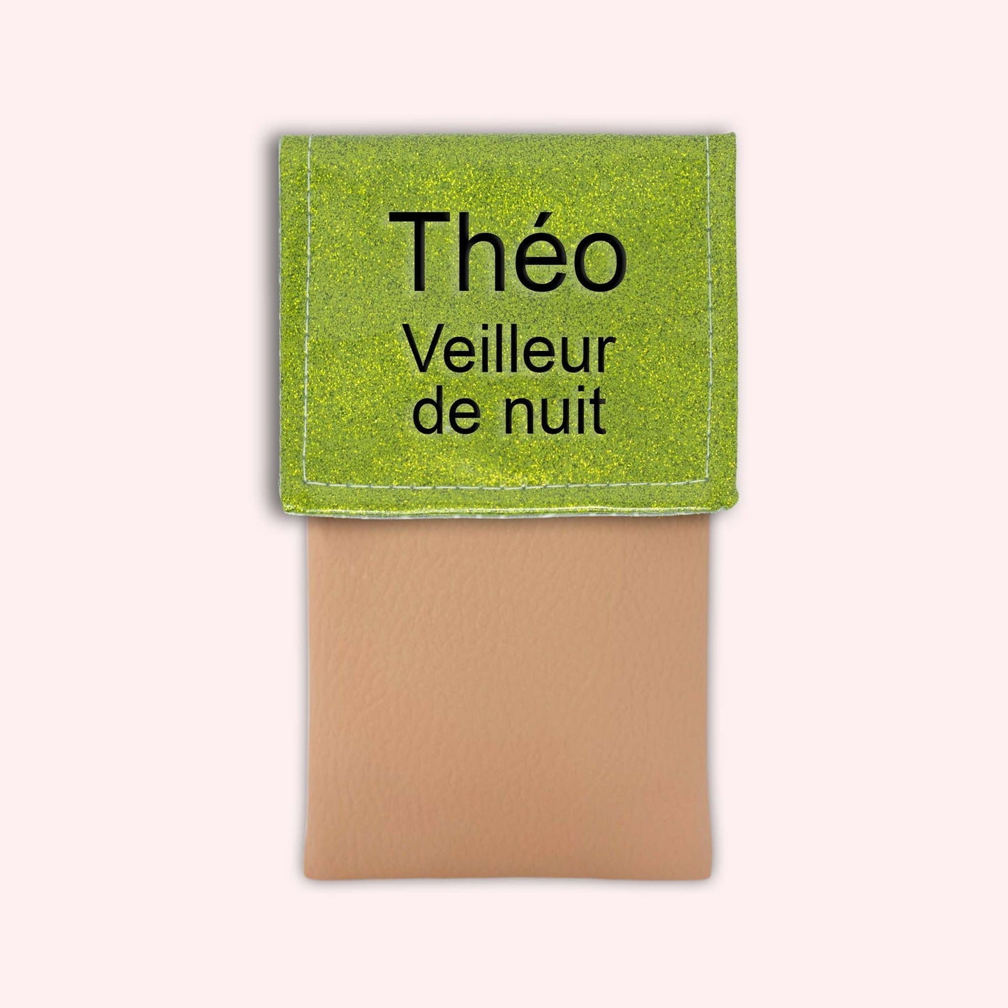 Two-tone green glitter flap pouch