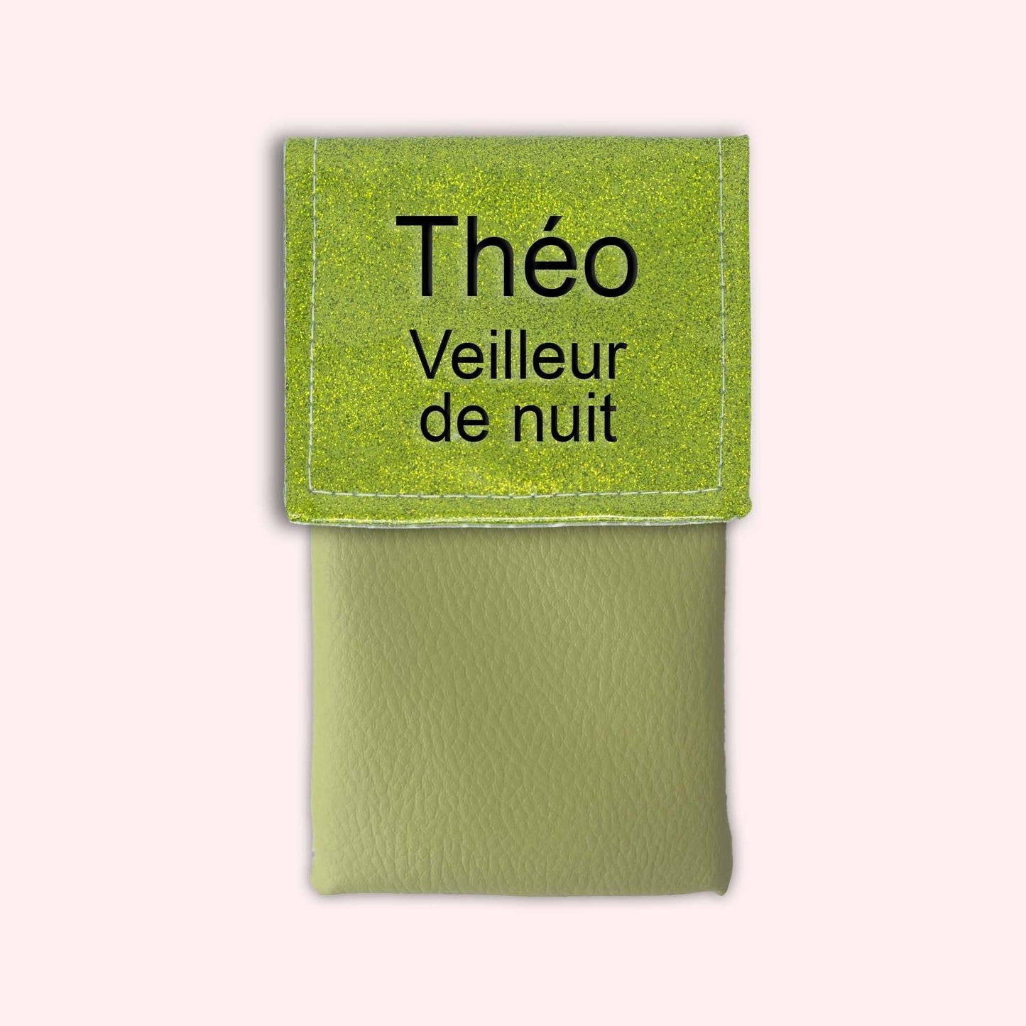 Two-tone green glitter flap pouch