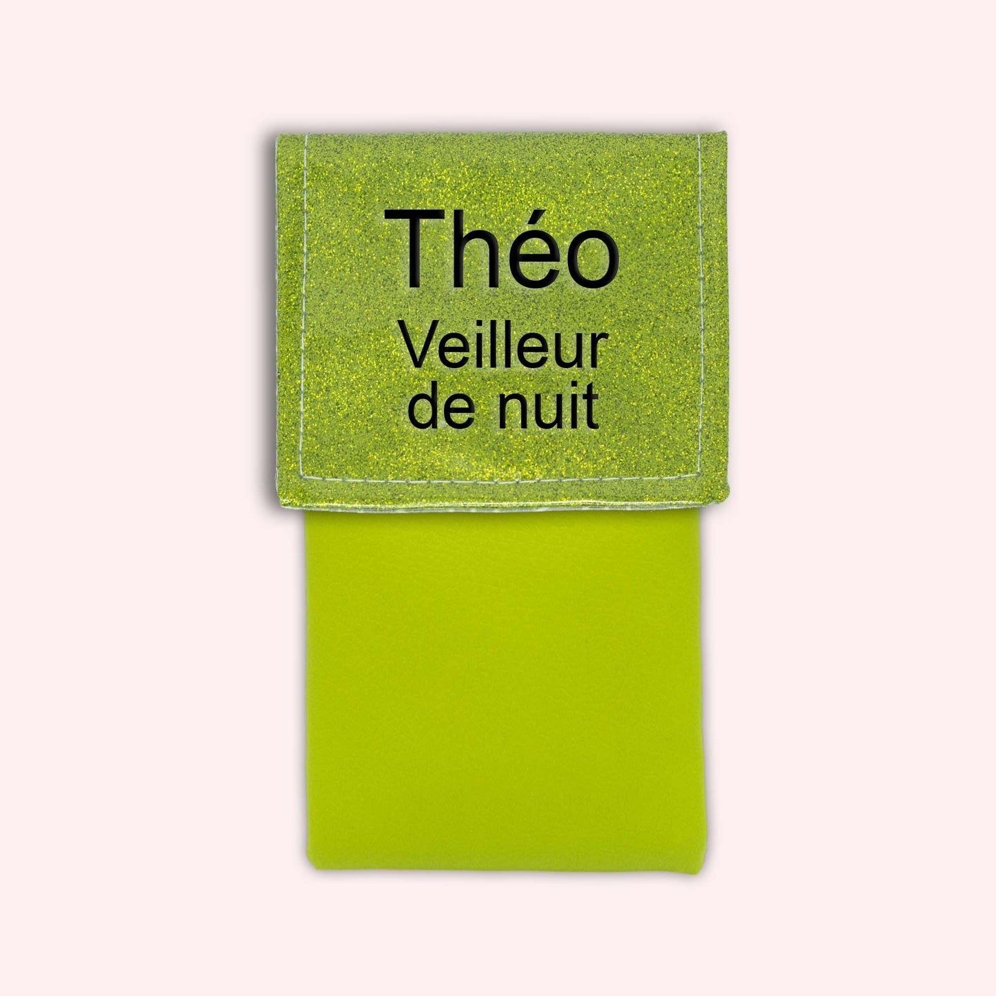 Two-tone green glitter flap pouch