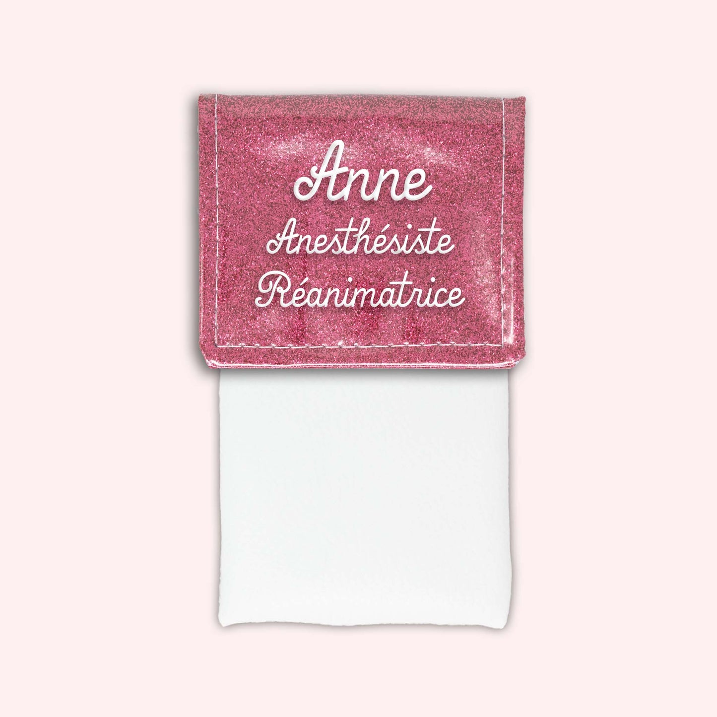 Two-tone flap pouch Old pink Sequin