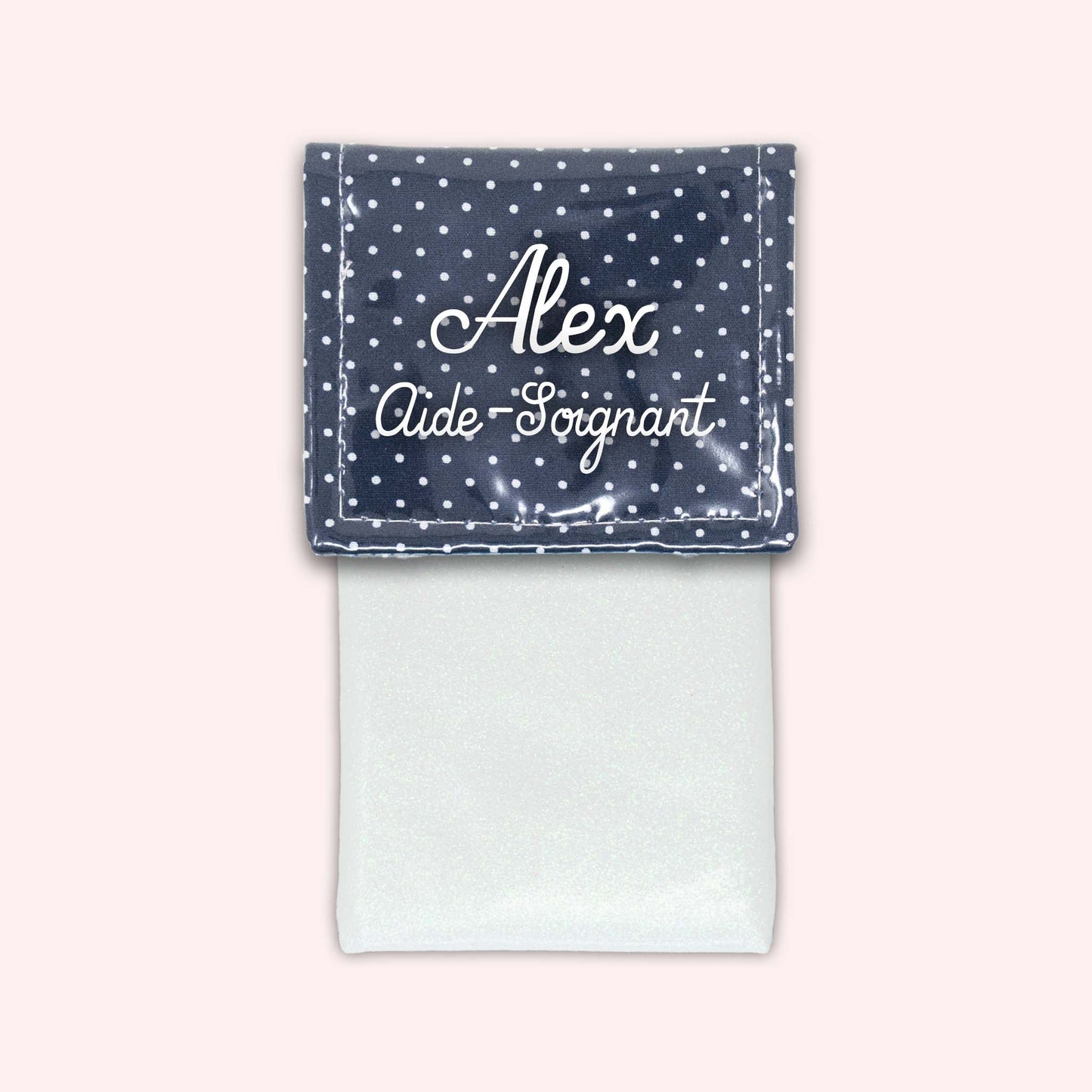 Navy Blue Polka Dot Magnetic Pouch