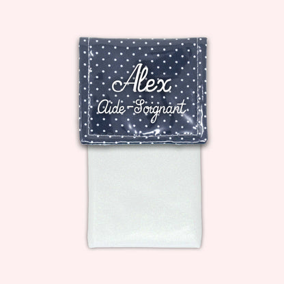 Navy Blue Polka Dot Magnetic Pouch