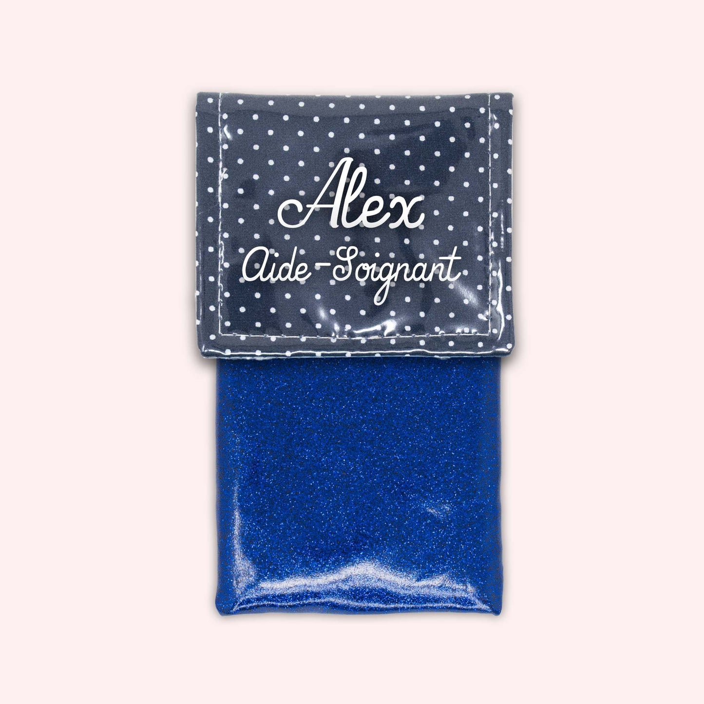 Navy Blue Polka Dot Magnetic Pouch