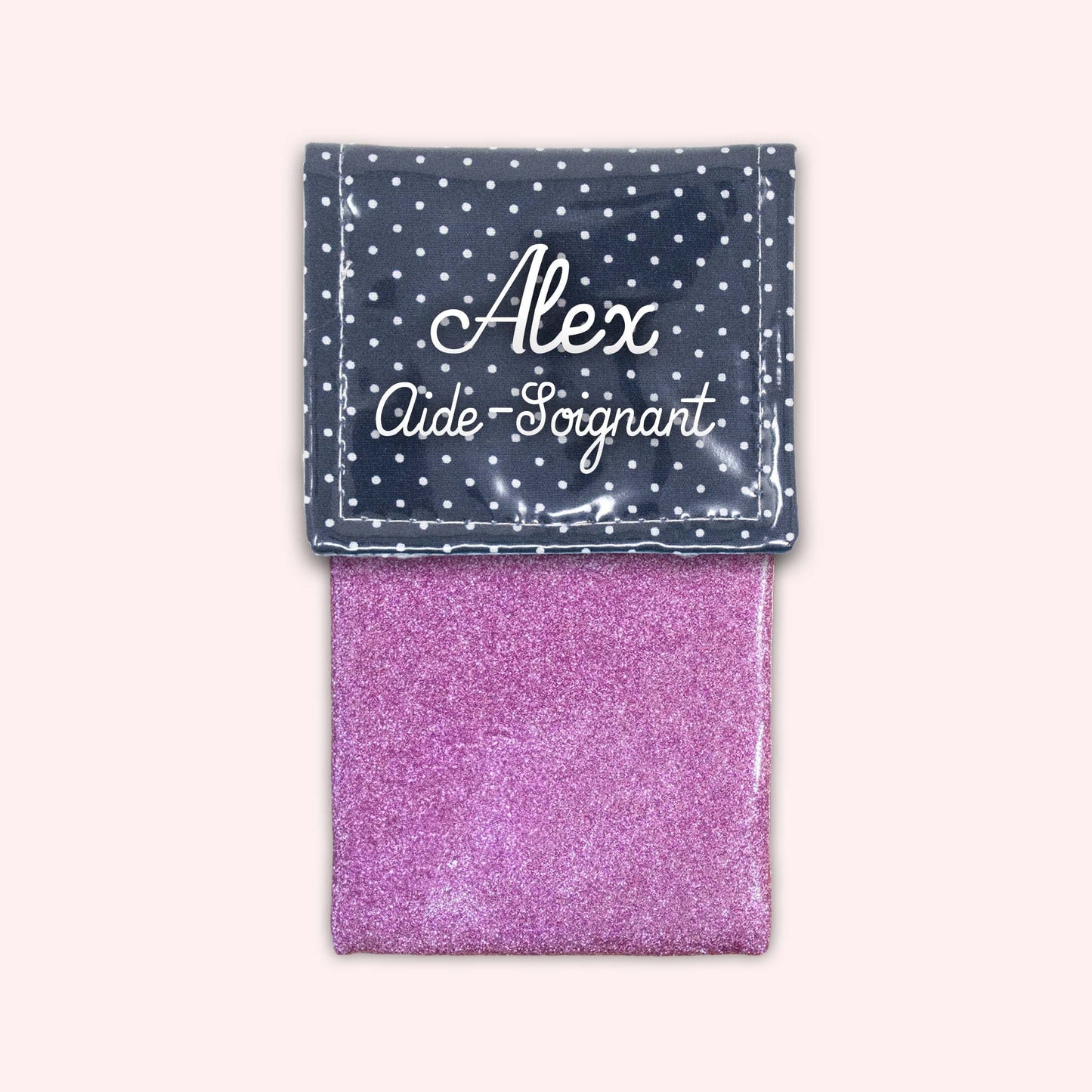 Navy Blue Polka Dot Magnetic Pouch