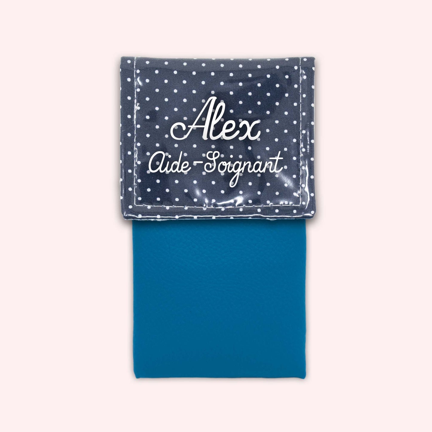 Navy Blue Polka Dot Magnetic Pouch