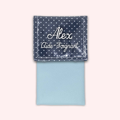 Navy Blue Polka Dot Magnetic Pouch