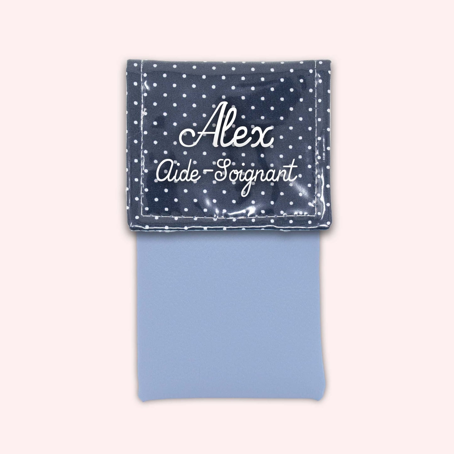 Navy Blue Polka Dot Magnetic Pouch