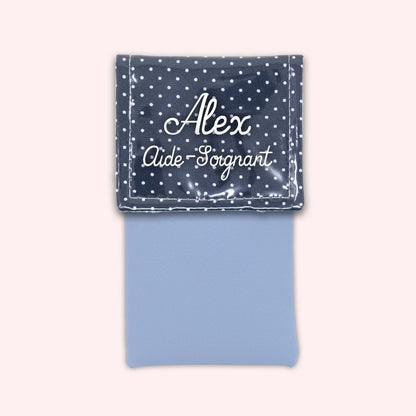 Navy Blue Polka Dot Magnetic Pouch
