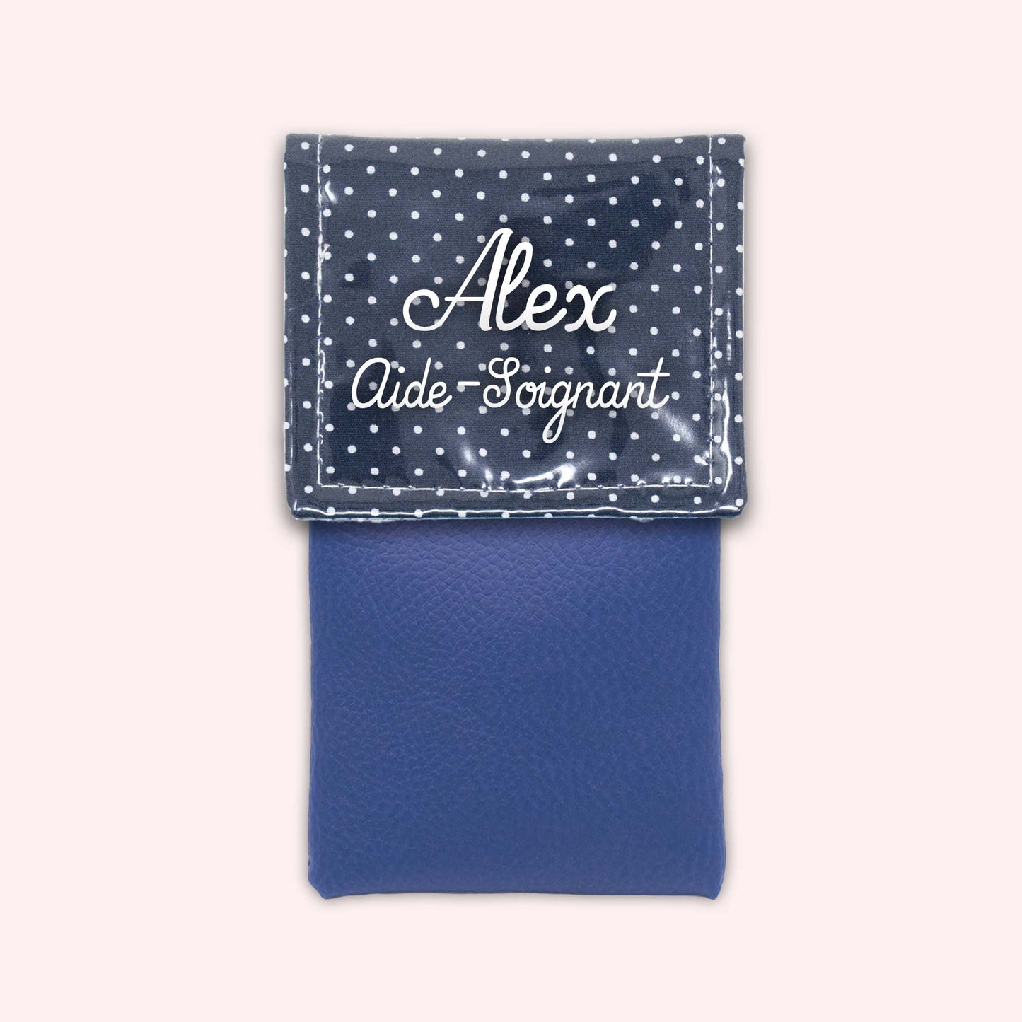 Navy Blue Polka Dot Magnetic Pouch