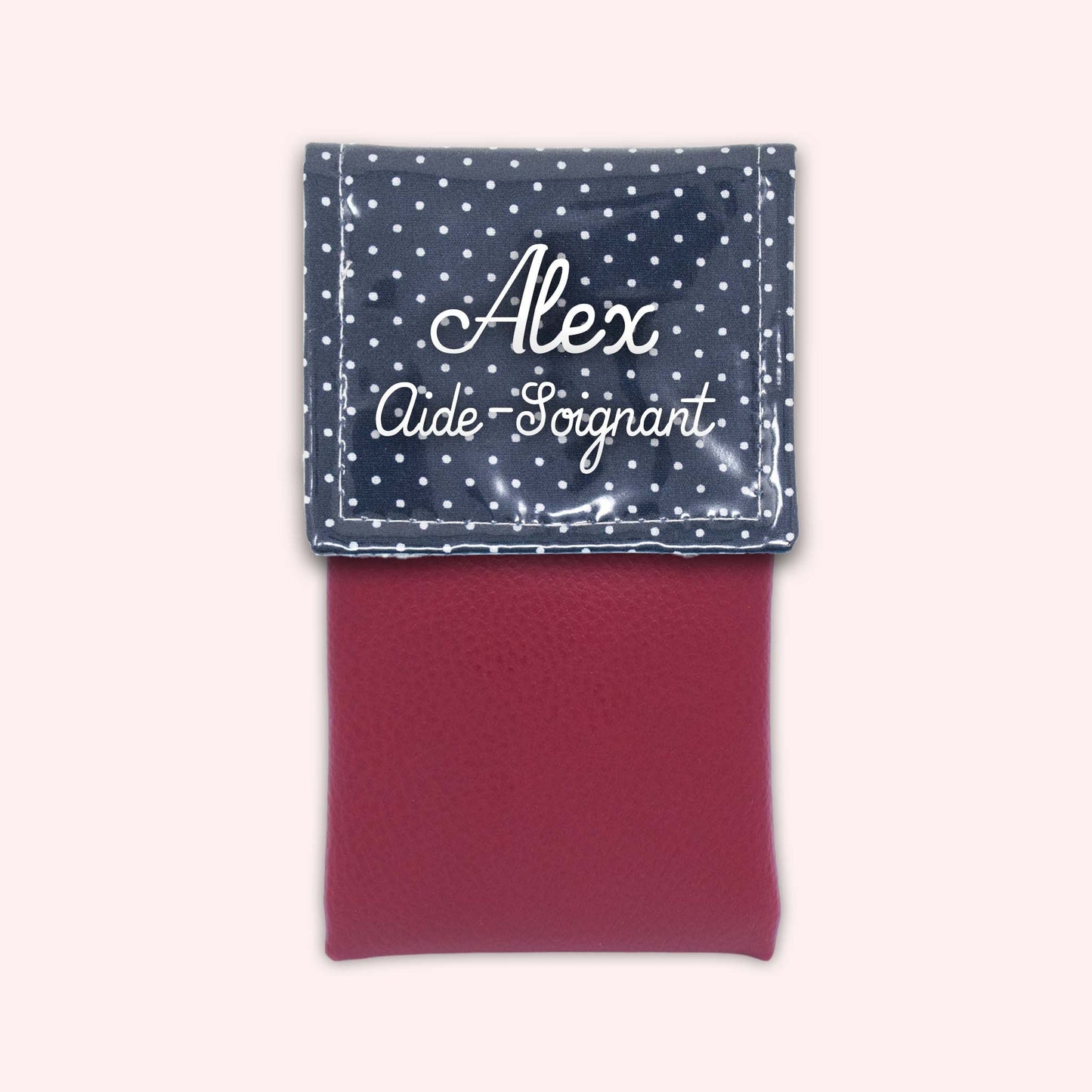 Navy Blue Polka Dot Magnetic Pouch