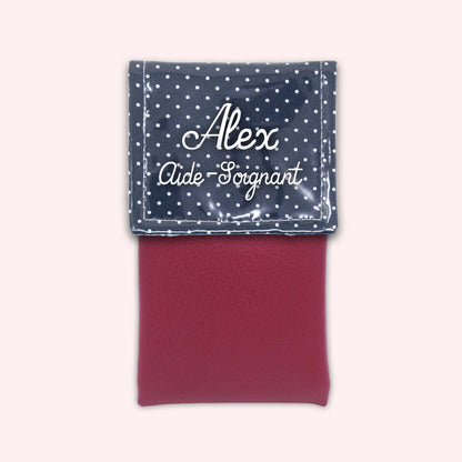Navy Blue Polka Dot Magnetic Pouch
