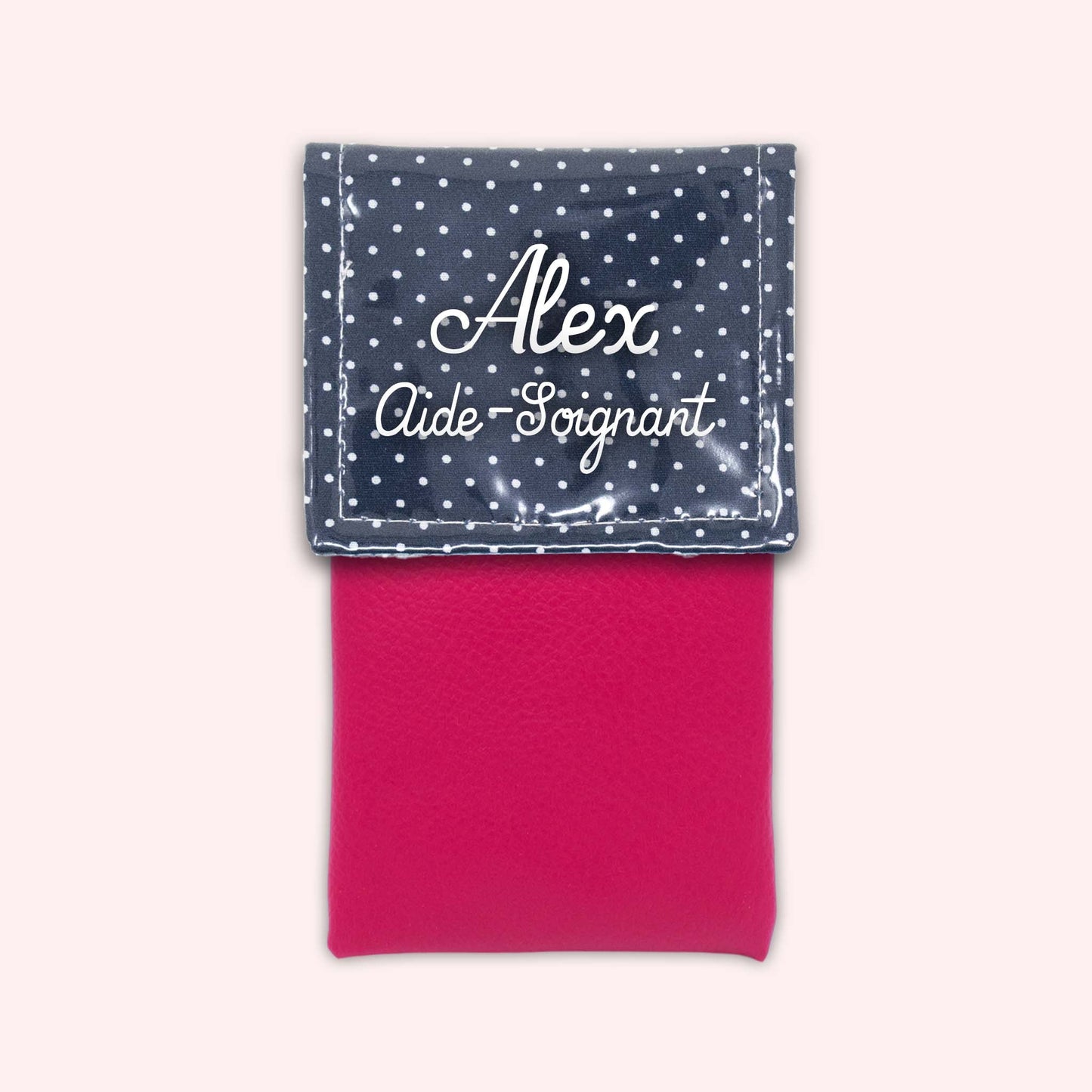 Navy Blue Polka Dot Magnetic Pouch