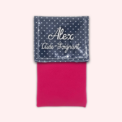 Navy Blue Polka Dot Magnetic Pouch