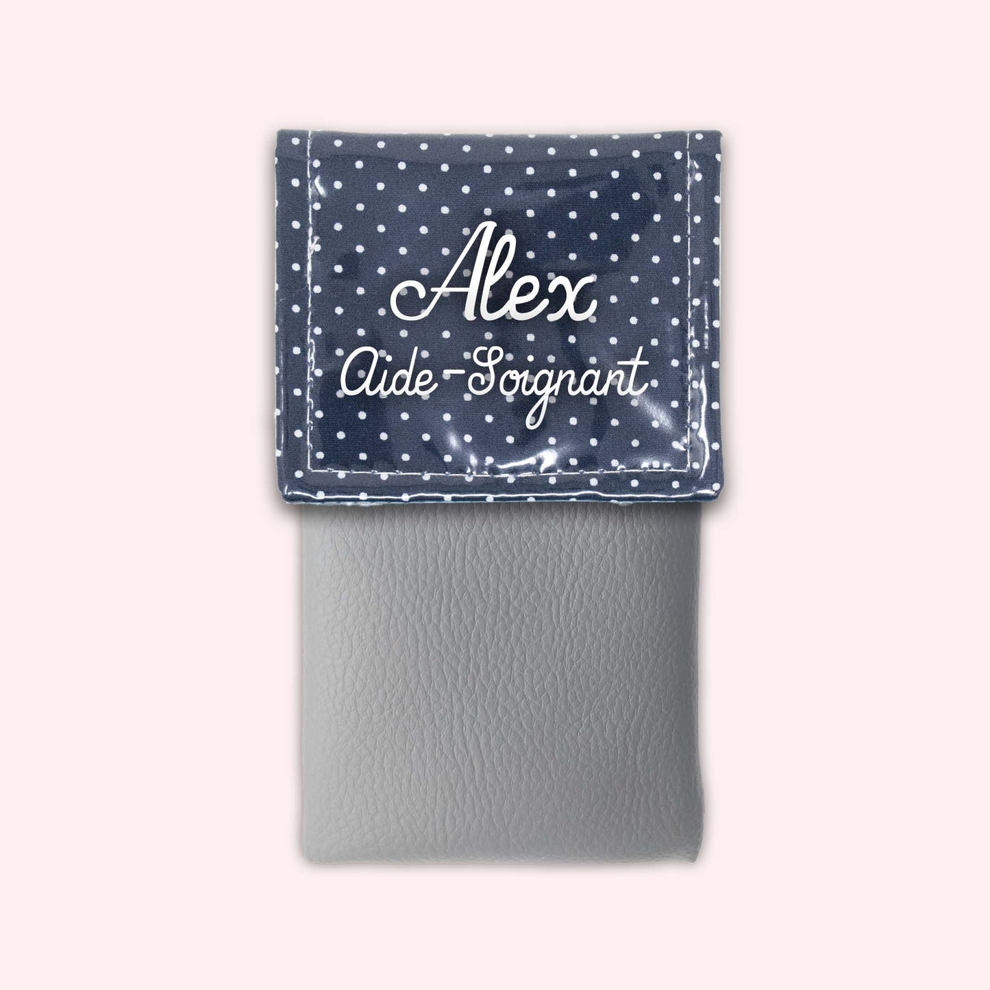 Navy Blue Polka Dot Magnetic Pouch