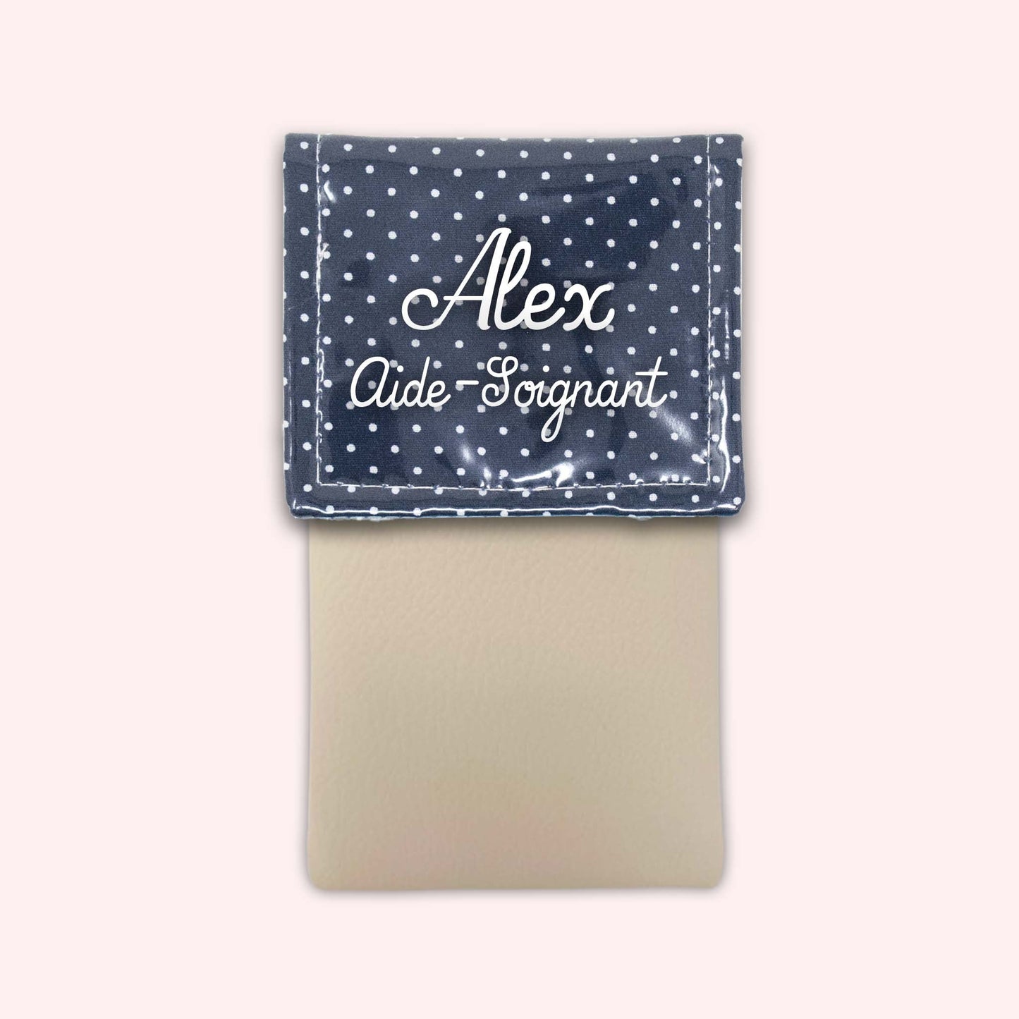 Navy Blue Polka Dot Magnetic Pouch