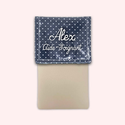 Navy Blue Polka Dot Magnetic Pouch
