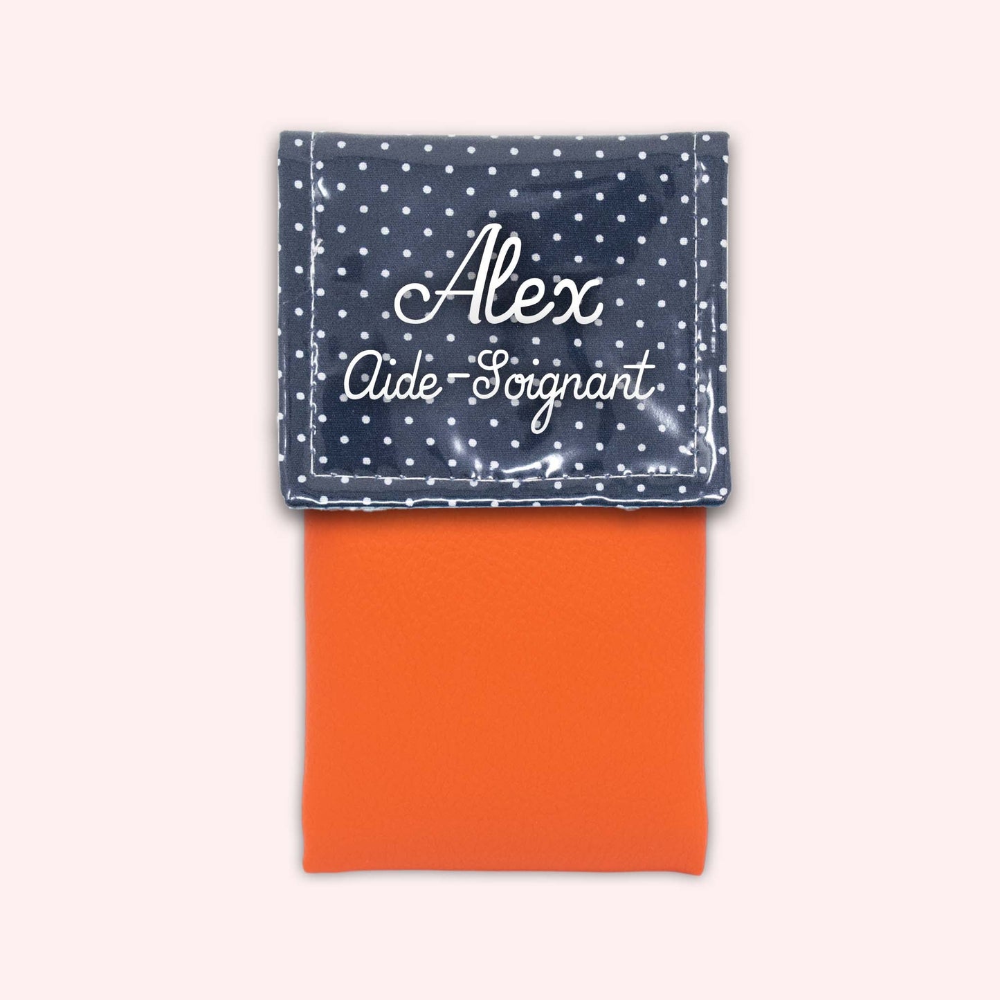 Navy Blue Polka Dot Magnetic Pouch