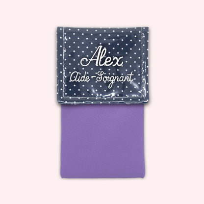 Navy Blue Polka Dot Magnetic Pouch