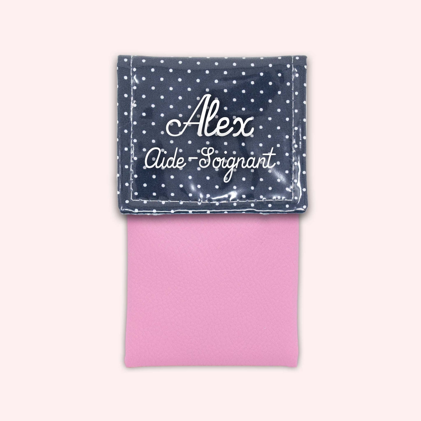 Navy Blue Polka Dot Magnetic Pouch