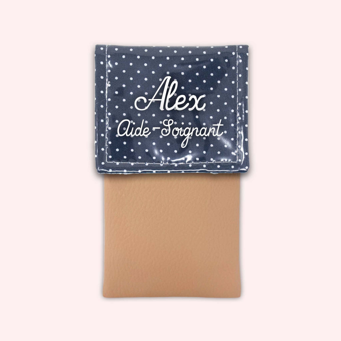 Navy Blue Polka Dot Magnetic Pouch