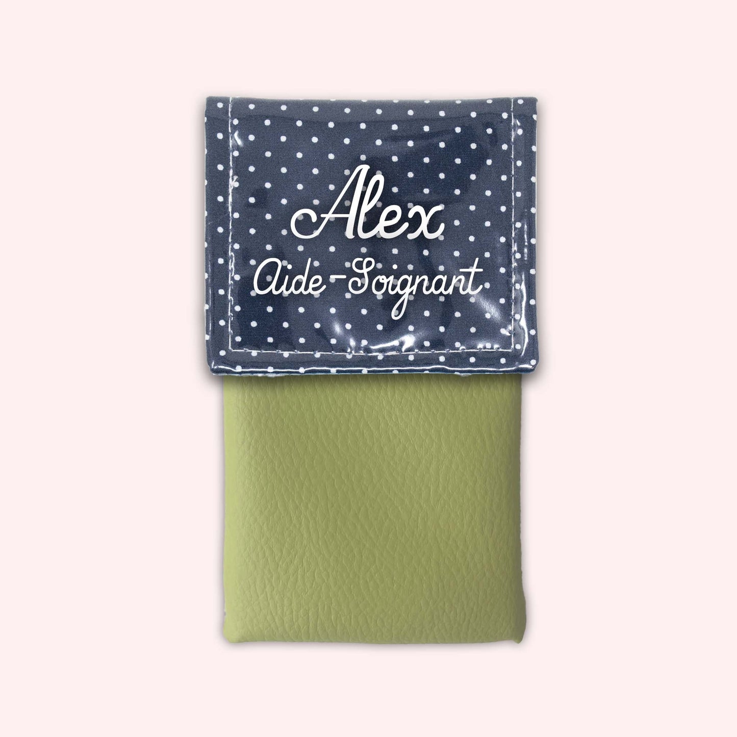 Navy Blue Polka Dot Magnetic Pouch