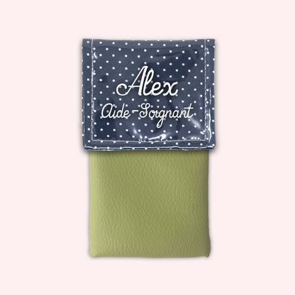 Navy Blue Polka Dot Magnetic Pouch