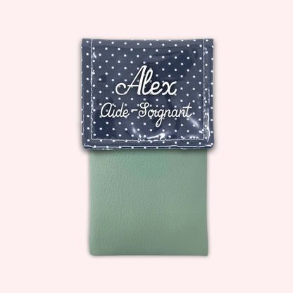 Navy Blue Polka Dot Magnetic Pouch