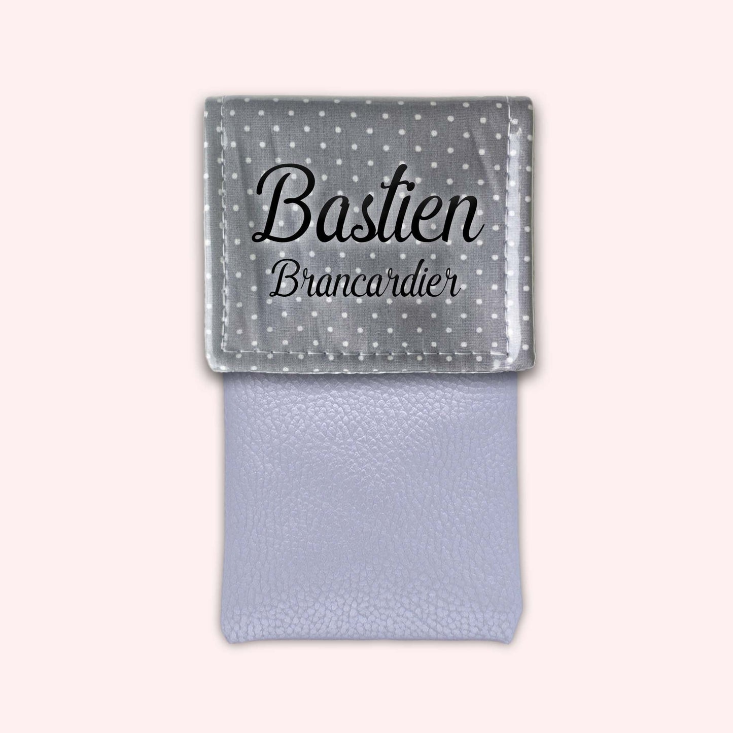 Light Grey Polka Dots Magnetic Pouch