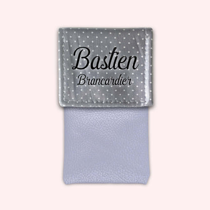 Light Grey Polka Dots Magnetic Pouch