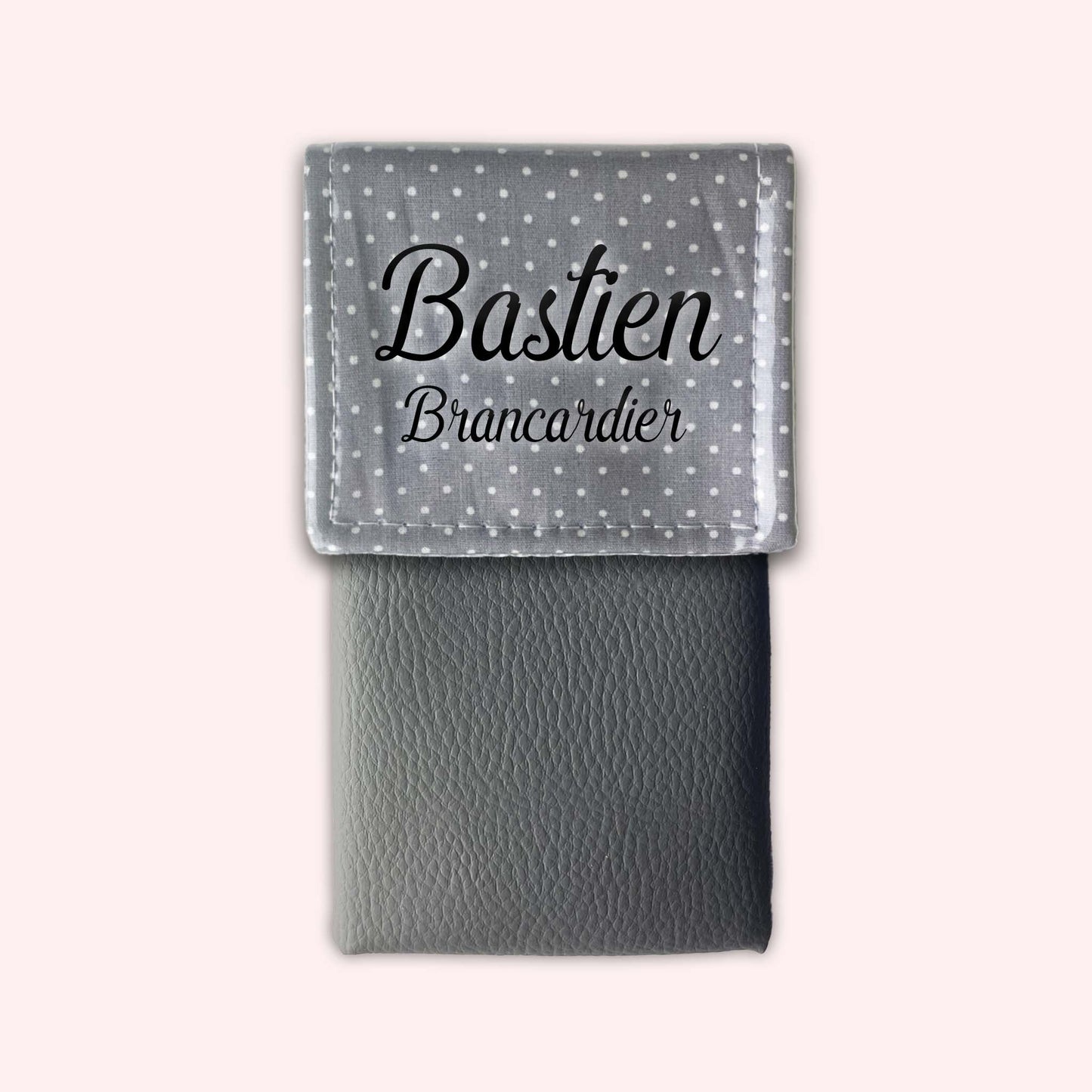 Light Grey Polka Dots Magnetic Pouch