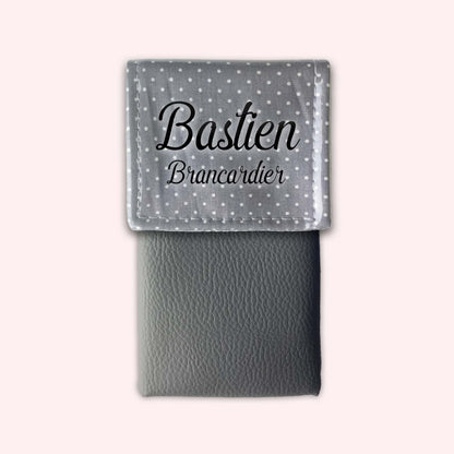 Light Grey Polka Dots Magnetic Pouch
