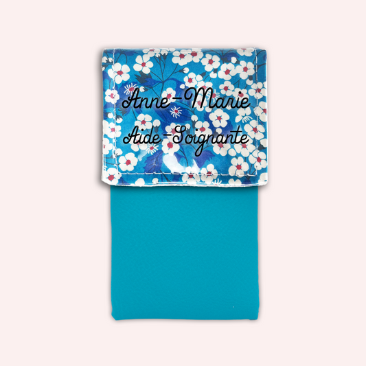 Blue Flowers Magnetic Pouch