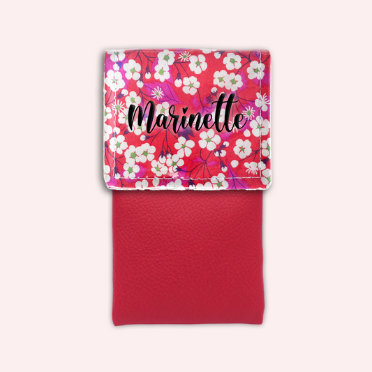Red Flowers Magnetic Pouch