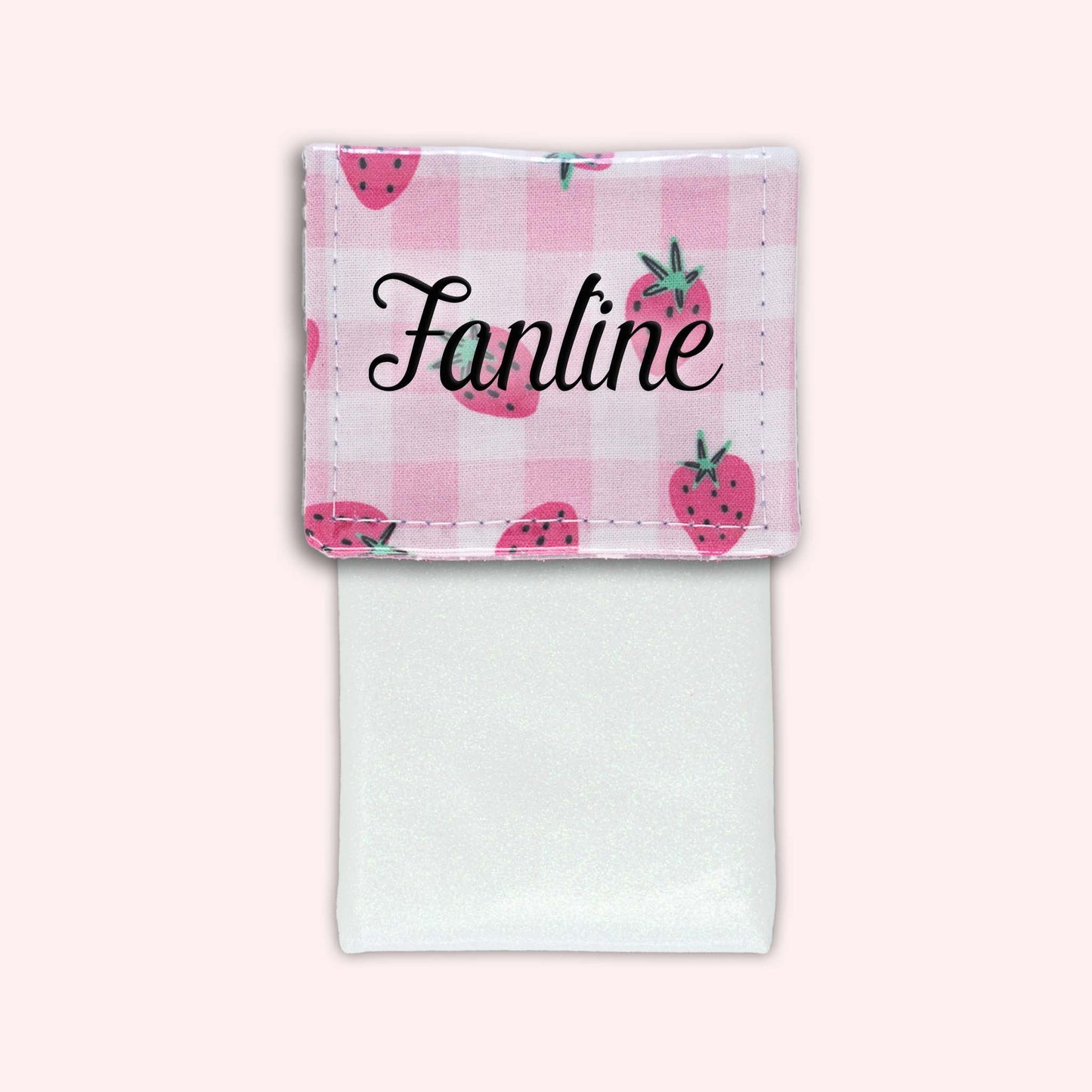 Pochette aimantée Vichy Fraise