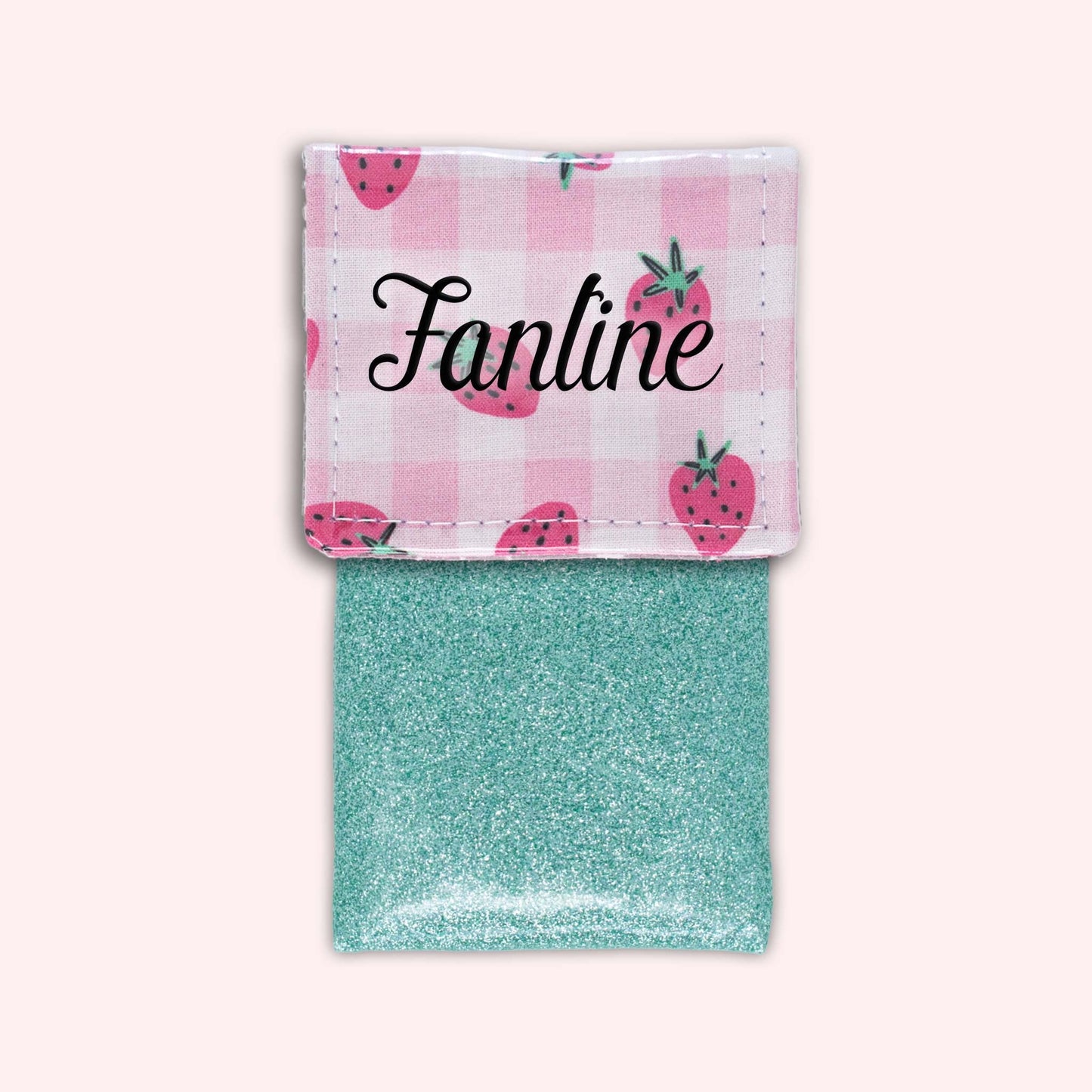 Pochette aimantée Vichy Fraise