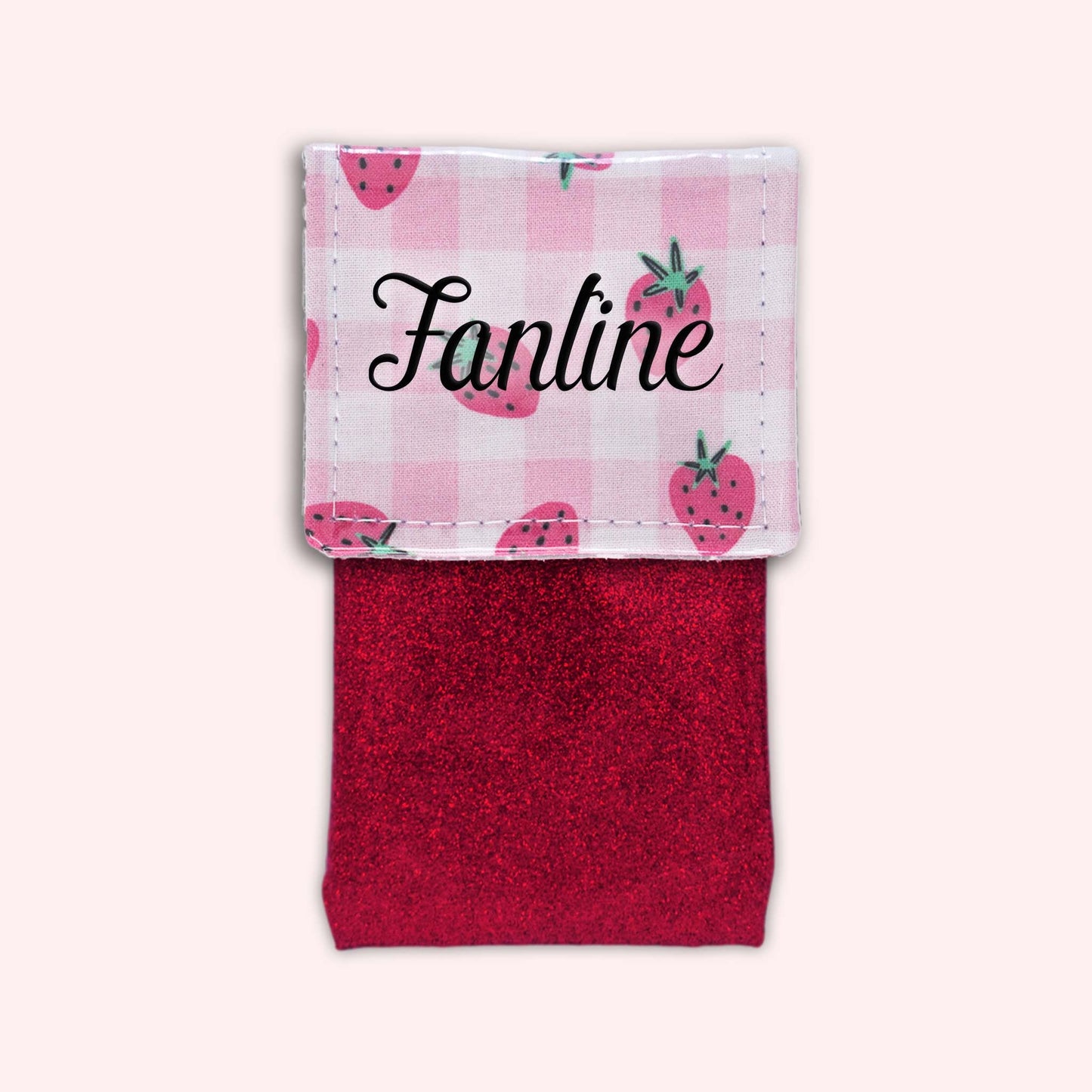 Pochette aimantée Vichy Fraise