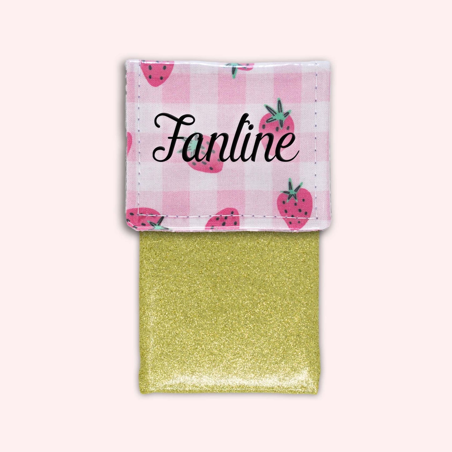Pochette aimantée Vichy Fraise