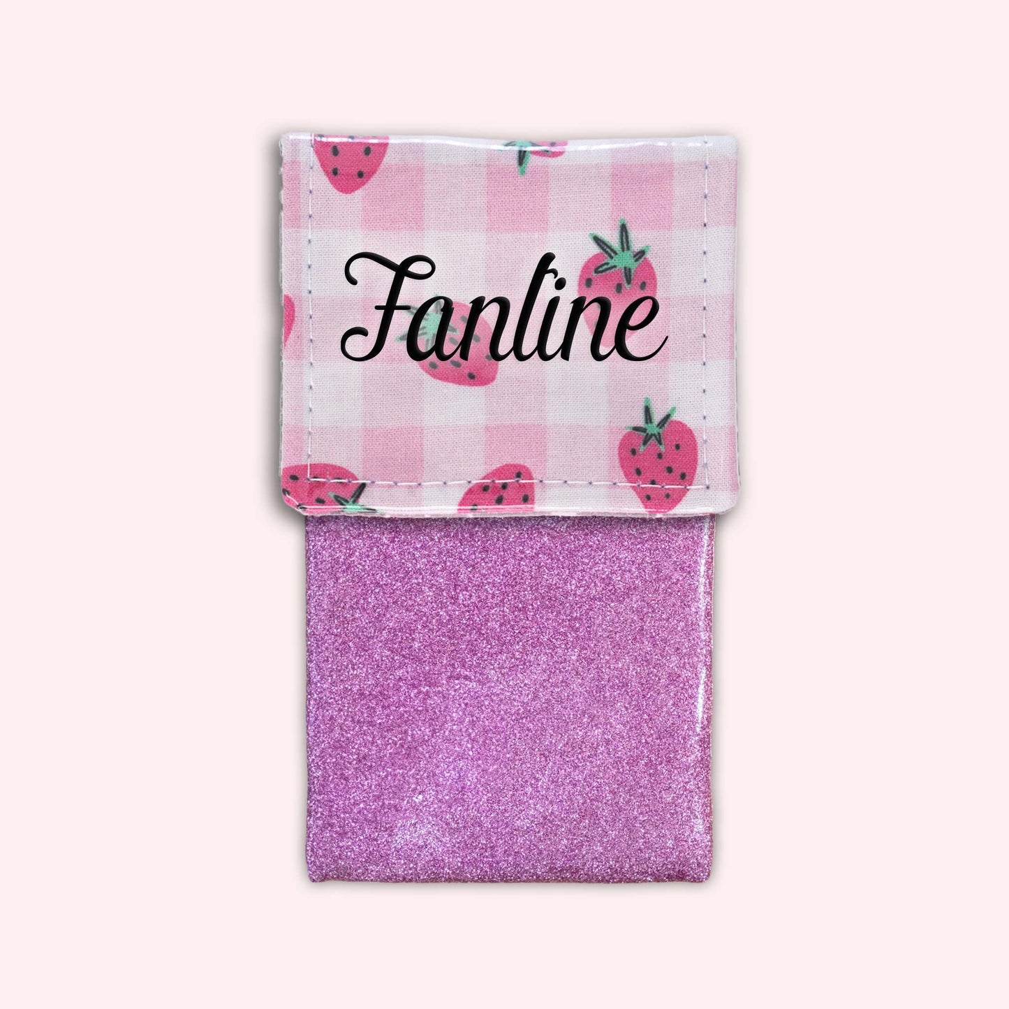 Pochette aimantée Vichy Fraise
