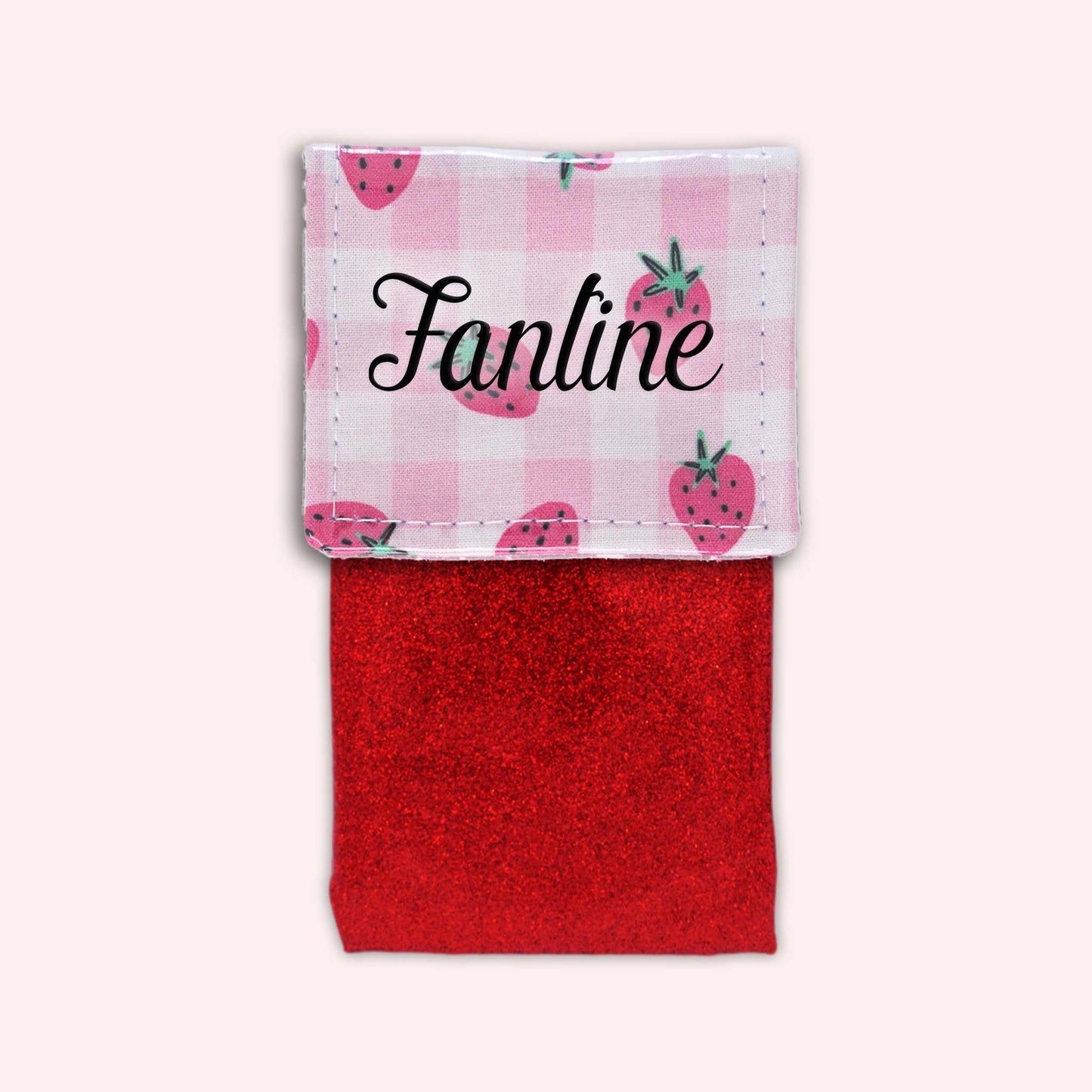 Pochette aimantée Vichy Fraise