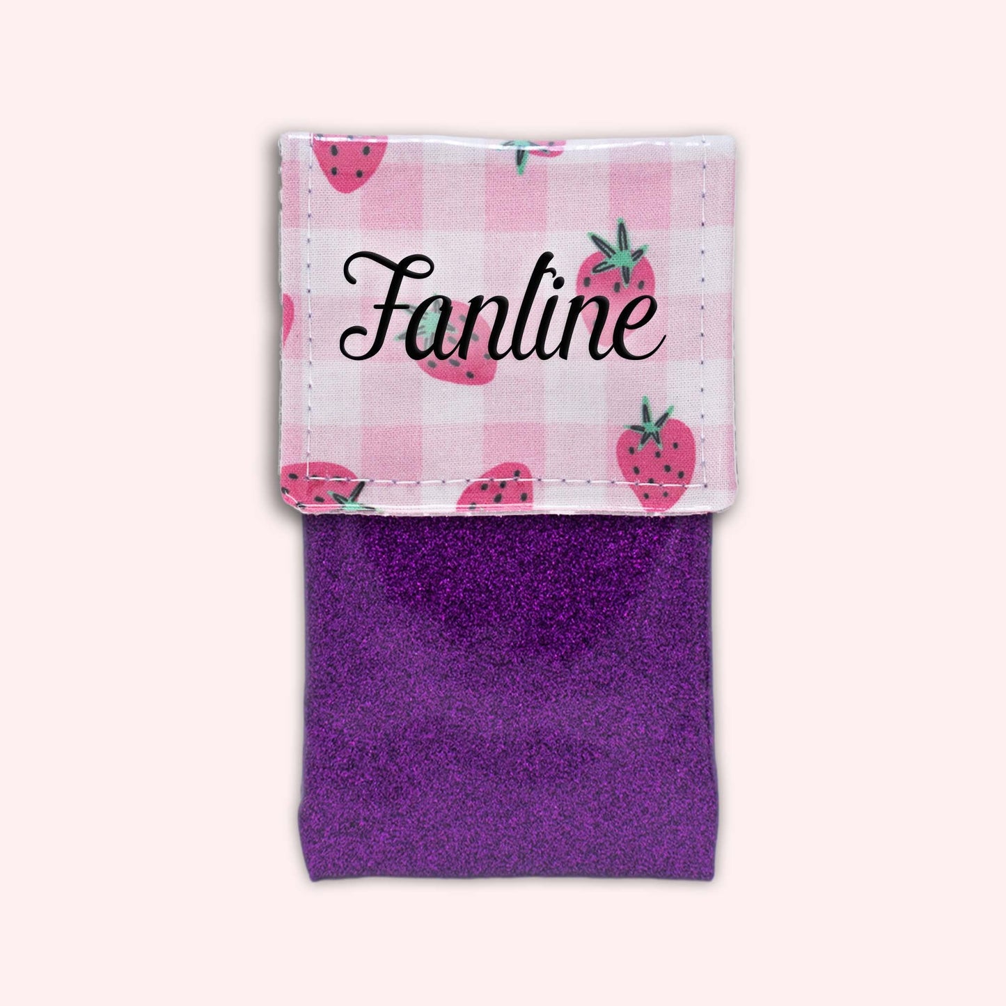 Pochette aimantée Vichy Fraise