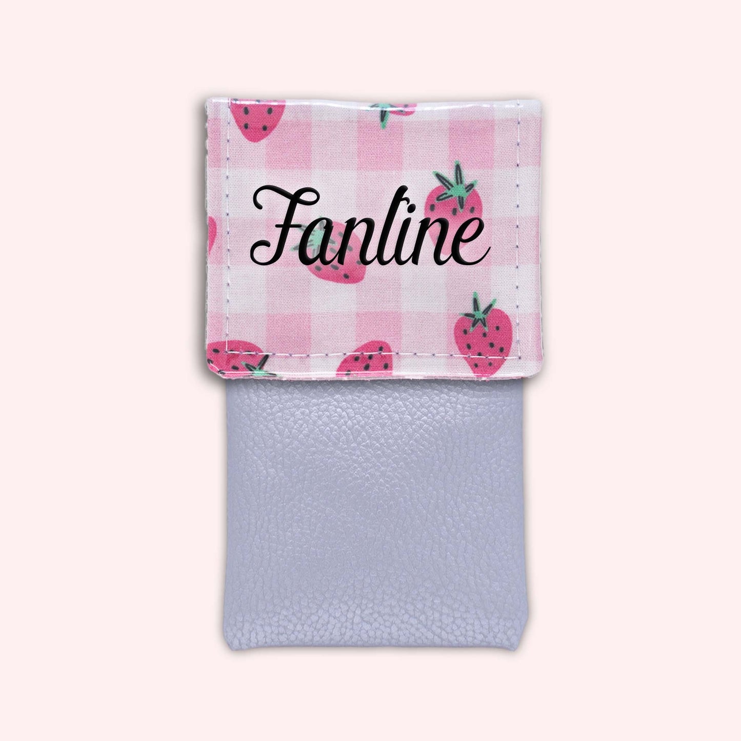 Pochette aimantée Vichy Fraise