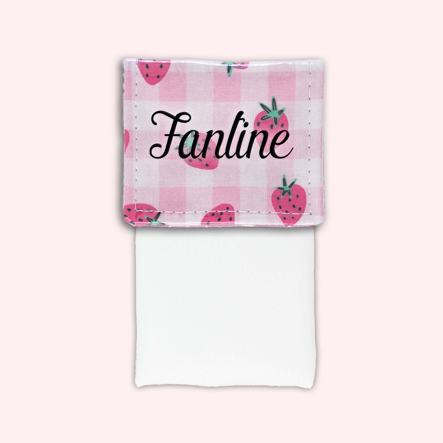 Pochette aimantée Vichy Fraise