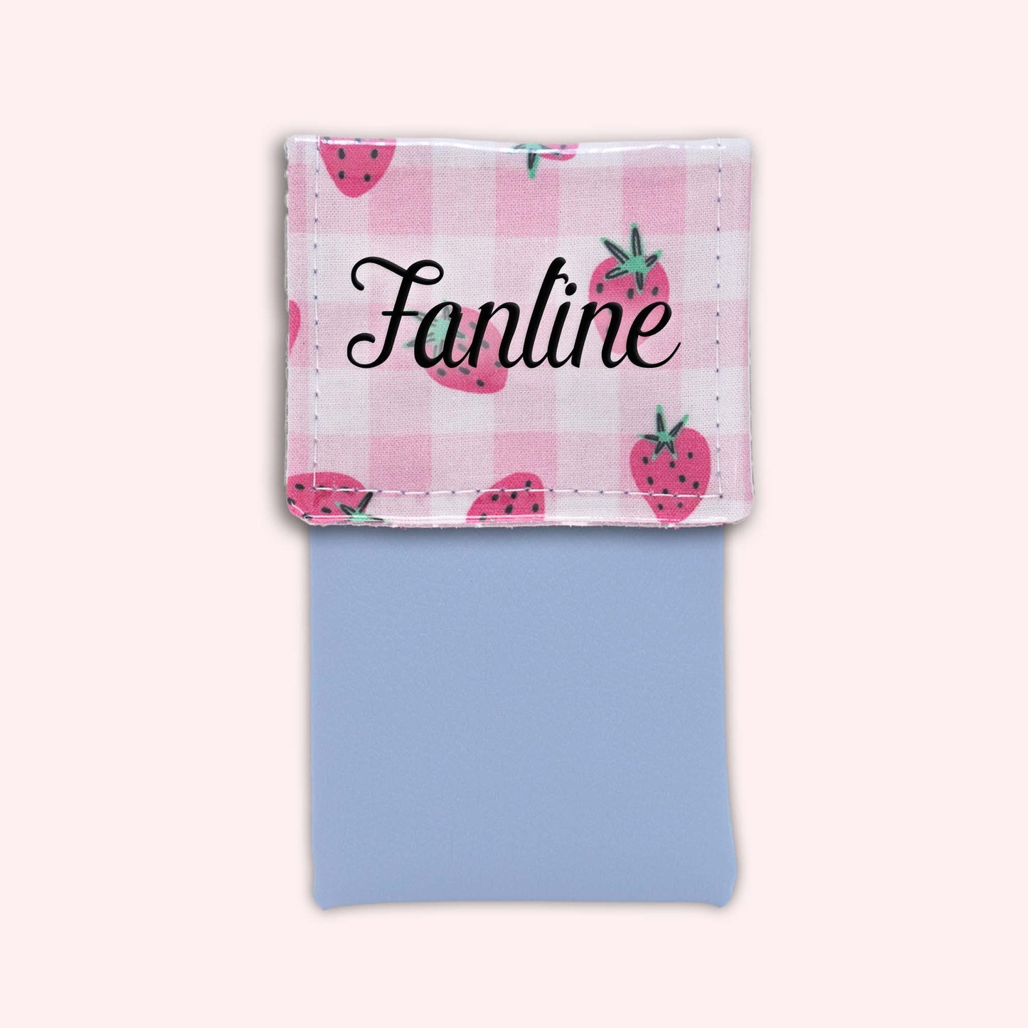 Pochette aimantée Vichy Fraise