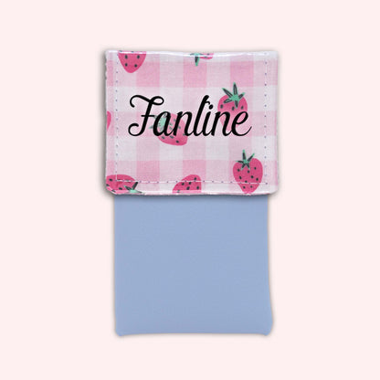 Pochette aimantée Vichy Fraise
