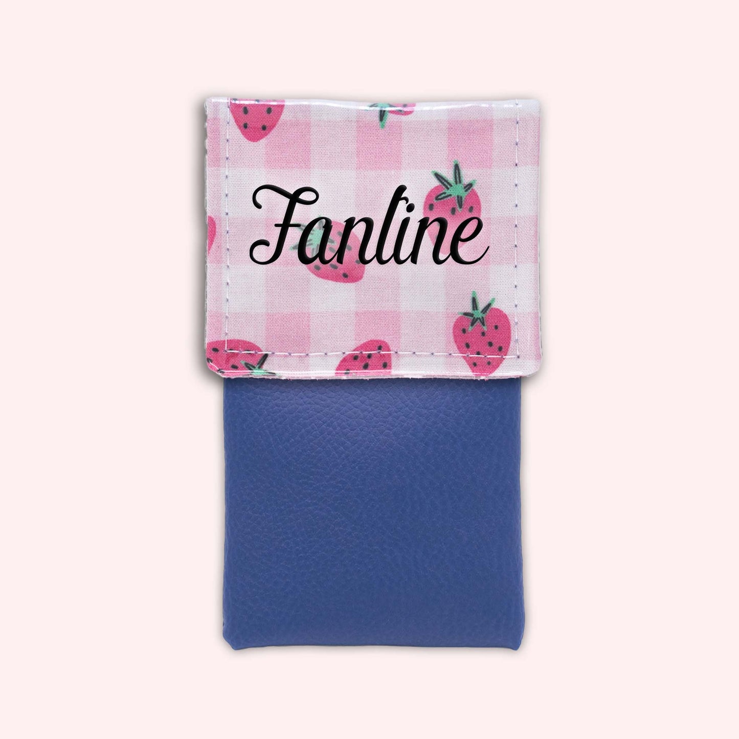 Pochette aimantée Vichy Fraise