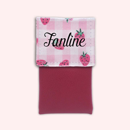 Pochette aimantée Vichy Fraise