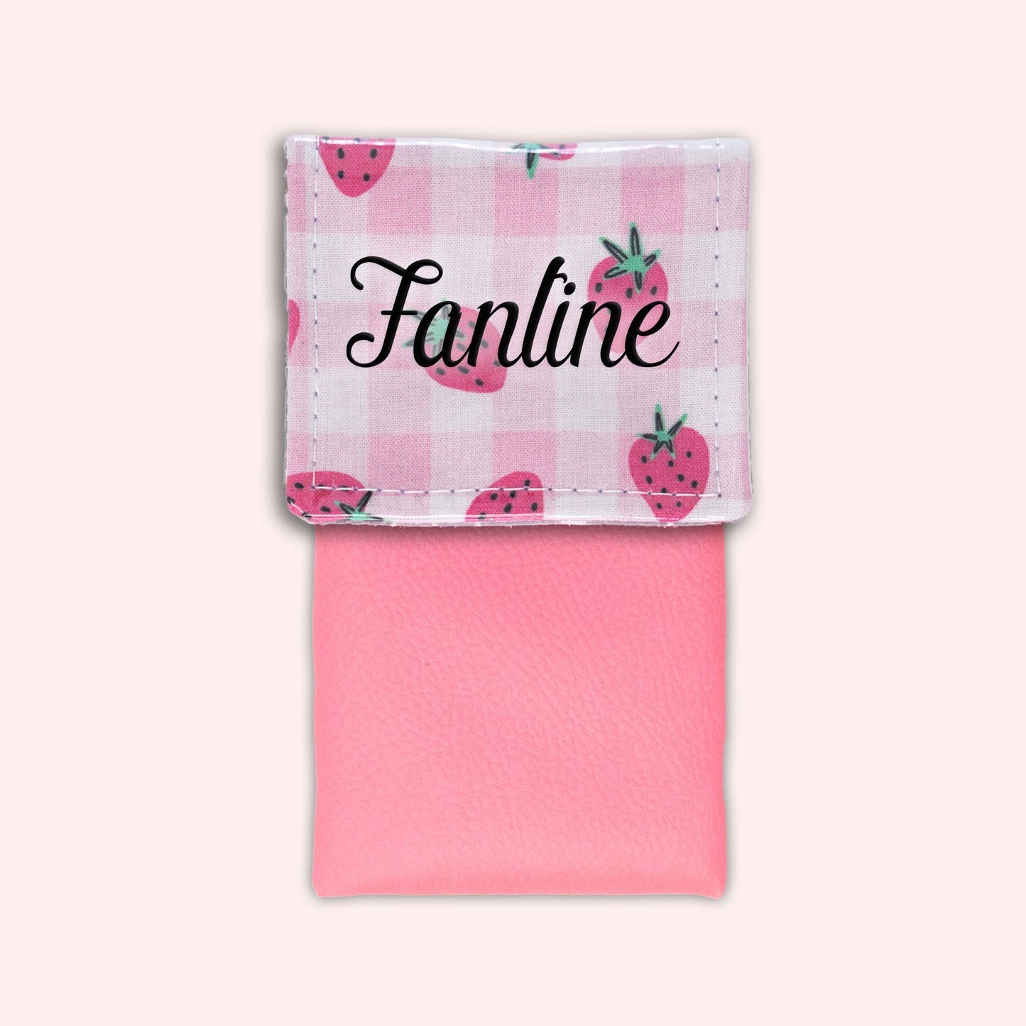 Pochette aimantée Vichy Fraise
