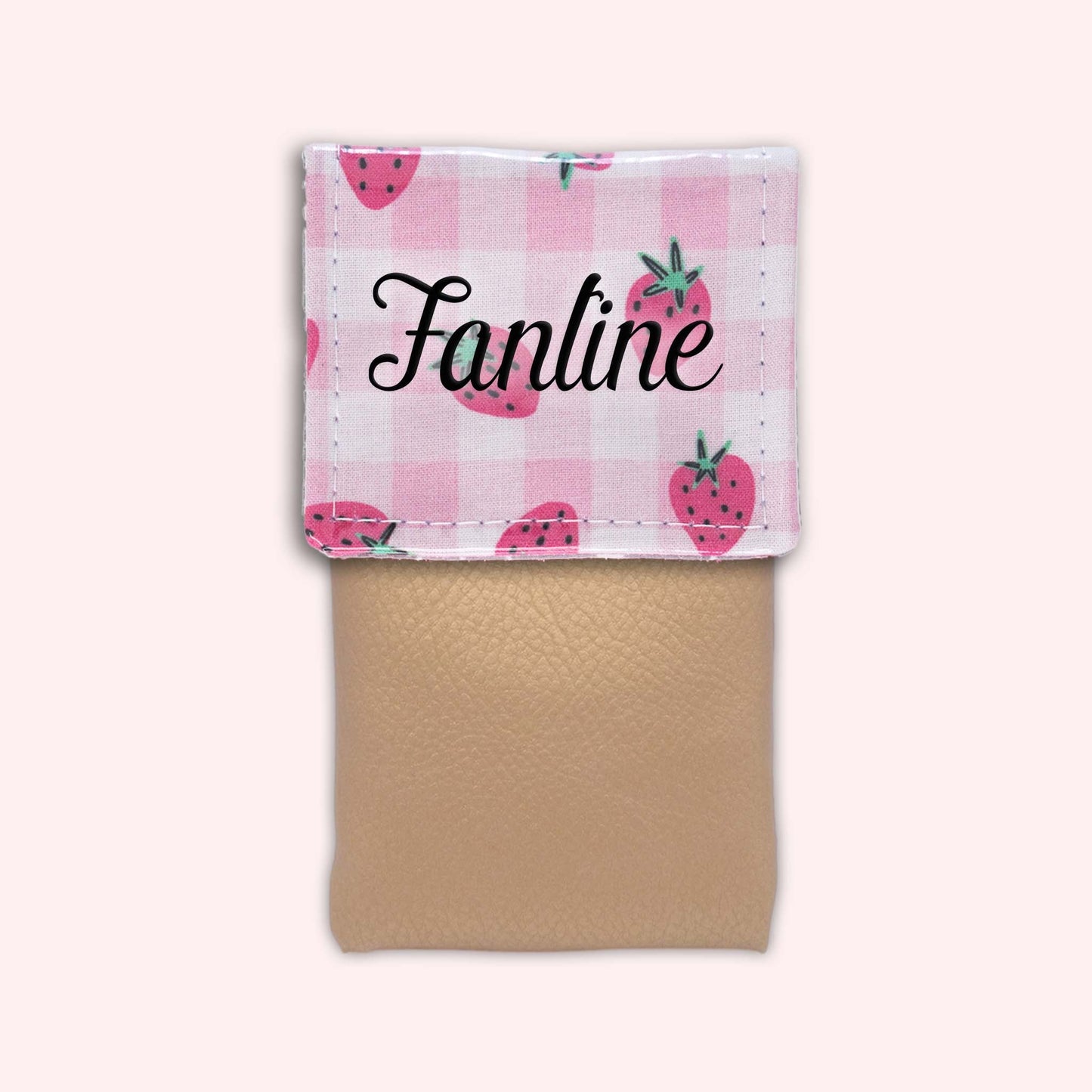 Pochette aimantée Vichy Fraise